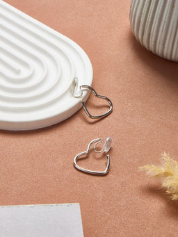 Серьги клипсы для ушей QF «Тренд. Сердечко», цвет серебро