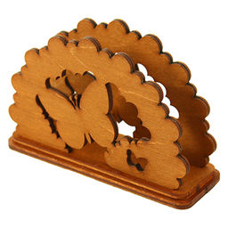 Салфетница деревянная Бабочка 12,5х8,5х4см, резная (Россия)