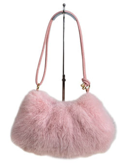 Женская сумка из искусственного меха, цвет розовый - Greta фото 2