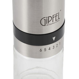 51906 GIPFEL Кофемолка ручная ESSENCE со стальными жерновами, с двумя стеклянными баночками для хранения кофе в подарочной упаковке. Материал: стекло, пластик, нержавеющая сталь 18/10.  фото 5