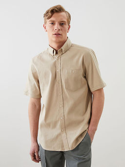 Regular Fit K?sa Kollu Poplin Erkek G?mlek