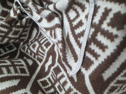 Одеяло байковое 140*205 жаккард "Норвежские узоры" цв. корич (Россия ВВТ)