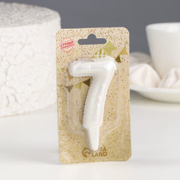 Свеча в торт «Шары», цифра 7, жемчужный, 5.5 см