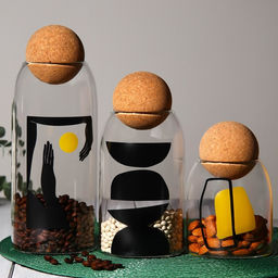 Банка стеклянная для хранения сыпучих продуктов и круп «Абстракция», 400 мл