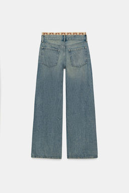 JEANS Z1975 LOOSE FIT TIRO MEDIO COMBINADO CROCHET / Azul medio - Zara фото 8
