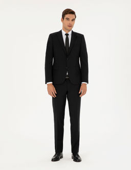 Siyah Slim Fit Y_nl_ Tak_m Elbise
