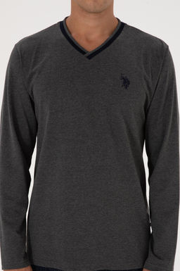 Erkek Antrasit Melanj Pijama Tak_m_ Sepette S_rpriz _ndirim - U.s. polo assn фото 6