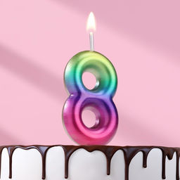 Цена за 3 шт. Свеча в торт «Цифра 8», 5.5 см