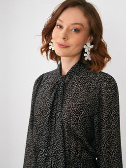 Платье шифон резинка+галстук