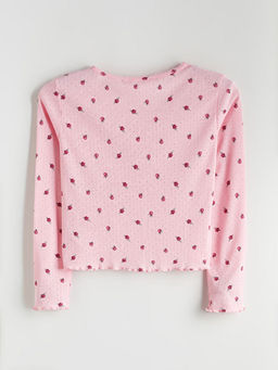 Bisiklet Yaka ?i?ekli Kad?n Pijama ?st?