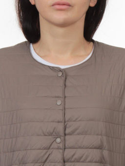 K-527 GRAY BROWN Куртка демисезонная стеганая женская (70 гр. холлофайбер) - Fashion фото 4