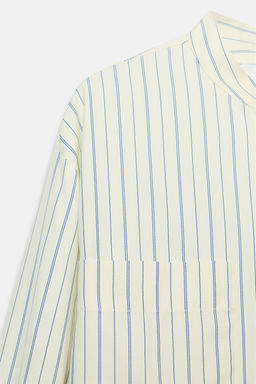 CAMISA RAYAS CUELLO MAO ZW COLLECTION / Azul / Blanco