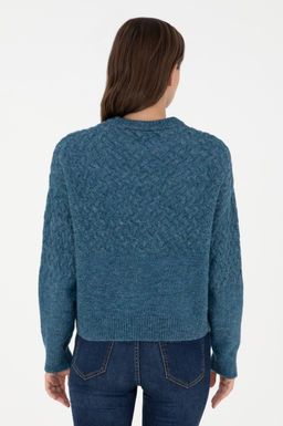 Женский свитер с круглым вырезом цвета индиго меланжевого цвета Неожиданная скидка в корзине - U.s. polo assn фото 5