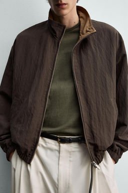 CAZADORA BOMBER FLUIDA REVERSIBLE / Marr?n - Zara фото 7