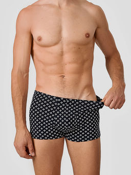 Цена за 2 штуки! Трусы боксеры мужские черные с узором - Mark formelle фото 4