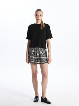 Bisiklet Yaka D?z K?sa Kollu Kad?n Ti??rt