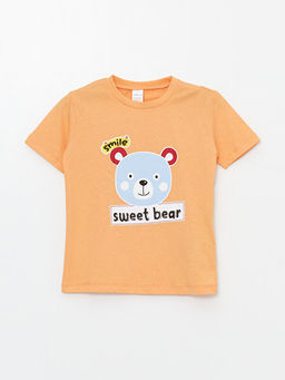 Bisiklet Yaka K?sa Kollu Bask?l? Erkek Bebek Ti??rt