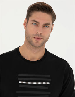 Siyah Regular Fit Sweatshirt - Pierre cardin фото 2