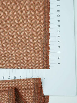 Шерсть пальтово-костюмная Твид Мелкая елочка цв.терракотово-бежевый, ш.1.5м, шерсть-40%, п/э-60% - Купава фото 9
