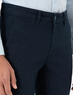 Lacivert Slim Fit Kanvas Pantolon