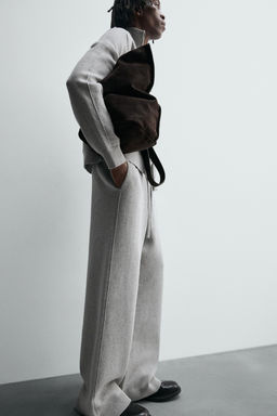 KNITTED WIDE-LEG TROUSERS - Zara фото 6