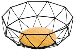 Корзина для фруктов 27*27*11 см "Черная" с бамбуковым дном