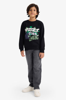 Bisiklet Yaka Bask_l_ __i Yumu_ak T_yl_ Sweatshirt Erkek _ocuk - Defacto фото 2