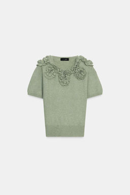 FLORAL KNIT SWEATER - Zara фото 6