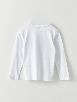 Bisiklet Yaka Atat?rk Bask?l? Uzun Kollu Pamuklu Erkek ?ocuk Ti??rt - Waikiki фото 3