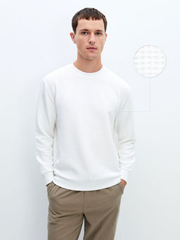 Bisiklet Yaka Uzun Kollu Erkek Sweatshirt