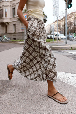 FALDA MIDI CUADROS / Multicolor - Zara фото 5