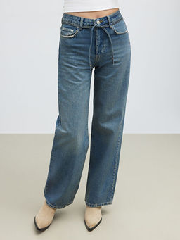 Wideleg Kad?n Jean Pantolon