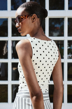 CAMISETA POLIAMIDA TIRANTE ANCHO / Crudo / Negro - Zara фото 3