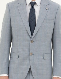 A__k Mavi Slim Fit Tak_m Elbise