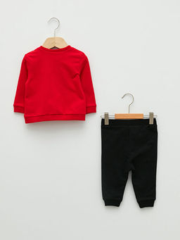 Bisiklet Yaka Uzun Kollu Disney Bask?l? Y?lba?? Temal? Temal? Erkek Bebek Sweatshirt ve Pantolon 2li Tak?m - Waikiki фото 2