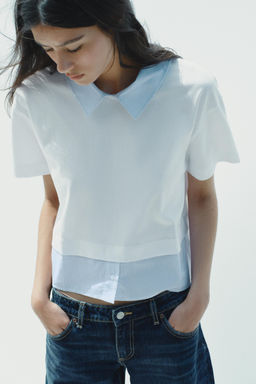 STRIPED COMBINED T-SHIRT - Zara фото 8