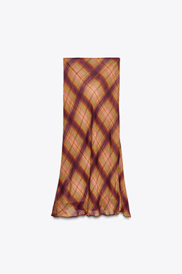 ZW COLLECTION CHECK LONG SKIRT - Zara фото 4