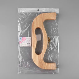 Ручка-фермуар для сумки, деревянная, на магнитах, с креплением, 27×12×2.5 см, бежевая