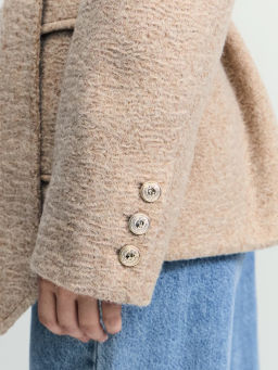 Куртка-рубашка из ткани с ворсом на поясе / Zarina  фото 9