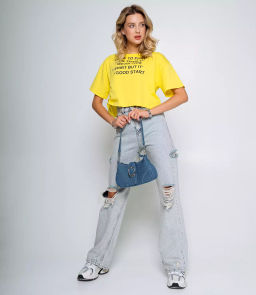 Кроп-топ #КТ2205, жёлтый