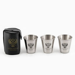 Стопки в чехле Очень важная персона: нержавеющая сталь, набор 3 шт. ? 70 мл