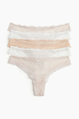 Pack de 5 bragas Brazilian de encaje