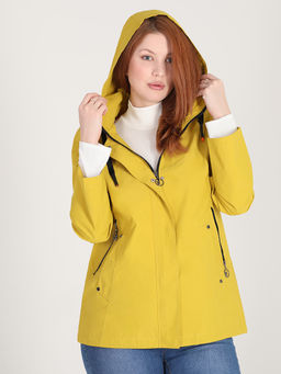 Ветровка горчичная больших размеров женская - Almond фото 2