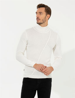 Ekru Slim Fit Bal_k__ Yaka Triko Kazak - Pierre cardin фото 2
