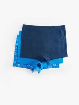 Bask?l? Pamuklu Erkek ?ocuk Boxer 3l? - Waikiki фото 2