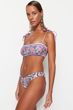 Cicek Desenli V Kesim Normal Paca Bikini Alt? TBESS23BA00220 - Trendyolmilla фото 3