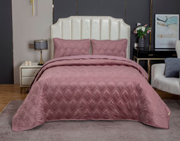 Стеганное покрывало Kendall (пыльная роза) 240х260см (1), 50х70см (2)
