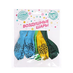 Шар латексный 12" «Футбольный мяч», набор 5 шт., цвета МИКС