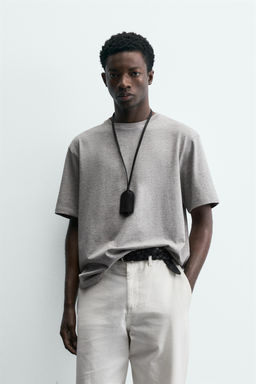 CAMISETA MEDIUM WEIGHT MANGA CORTA / Gris vigor? - Zara фото 2