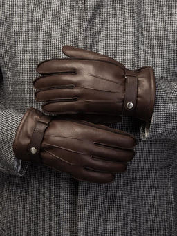 Перчатки мужские н/м ягн OS620 brown - Eleganzza фото 5